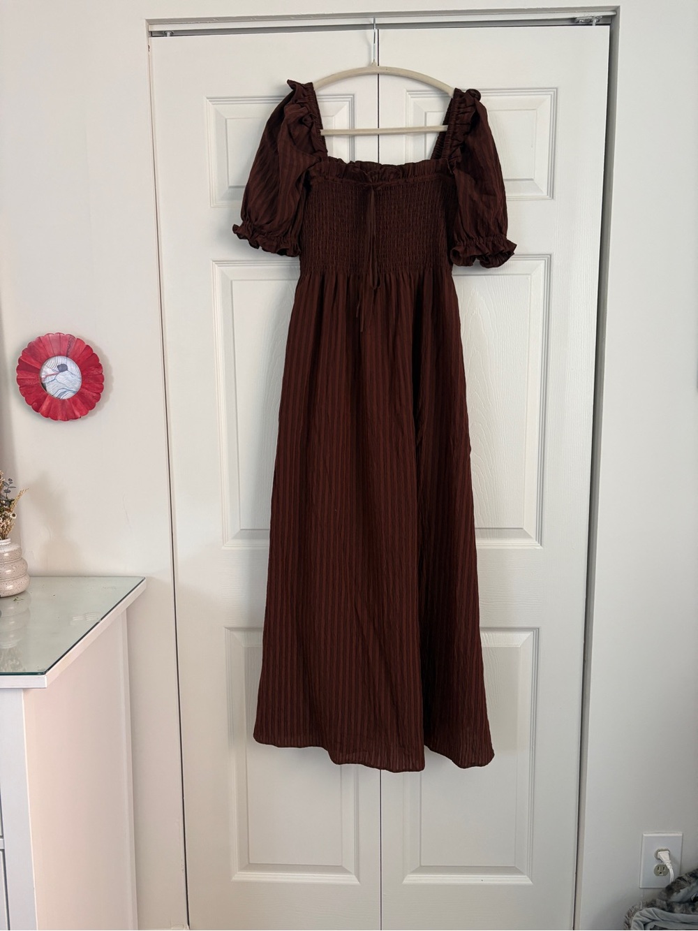 The Scarlett Nap Dress - Chocolate Tonal Seersucker - Picture 3 of 8